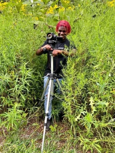 Film Connection graduate Jaden Scott on location shooting “IOWA.”